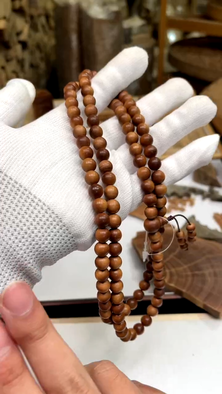 【闪购商品】檀香木其他0.8/108颗黑肉虎皮纹沉水