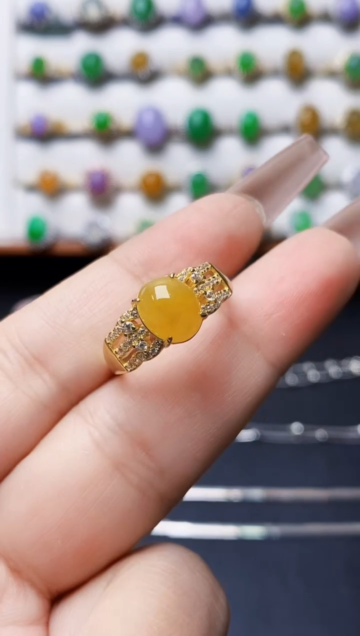 银S925镶嵌戒指翡翠5398