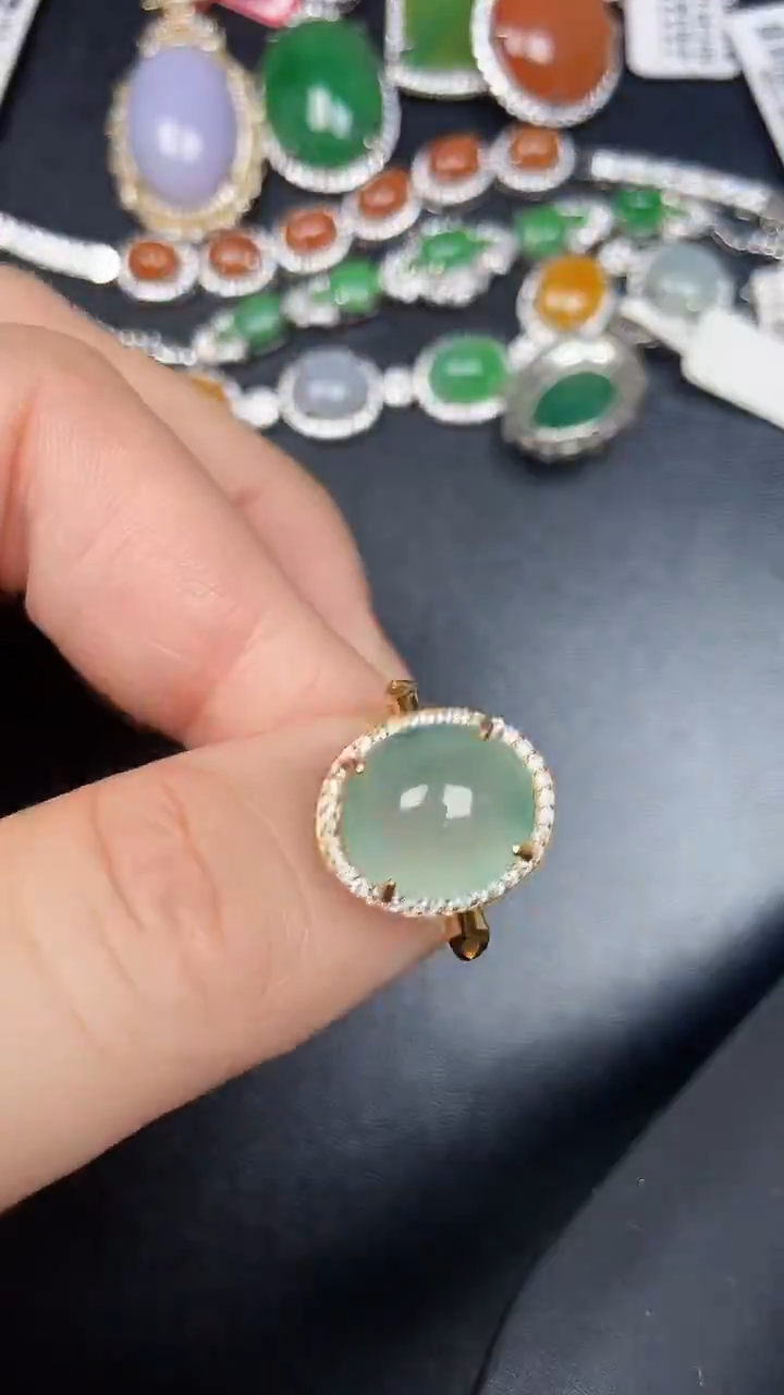 银S925镶嵌戒指翡翠6200