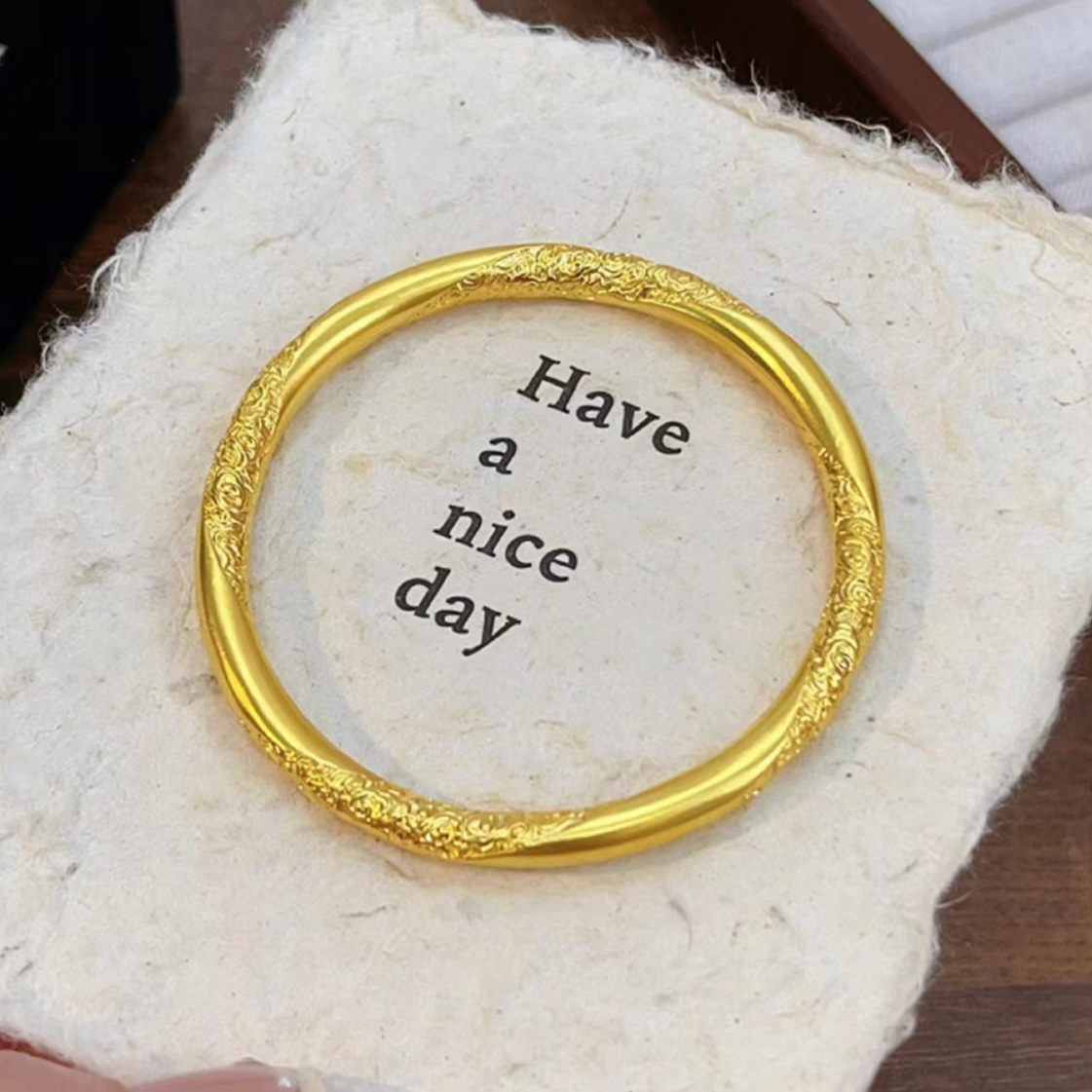 铜合金手镯 哪吒同款祥云纹缠绕莫比乌斯镯时尚百搭素款简约