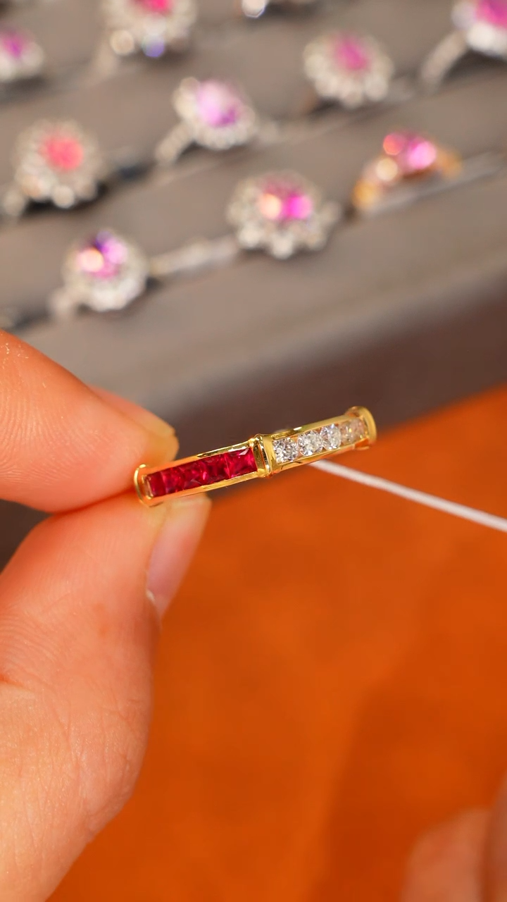 【闪购商品】红宝石戒指18K金镶嵌0.41ct