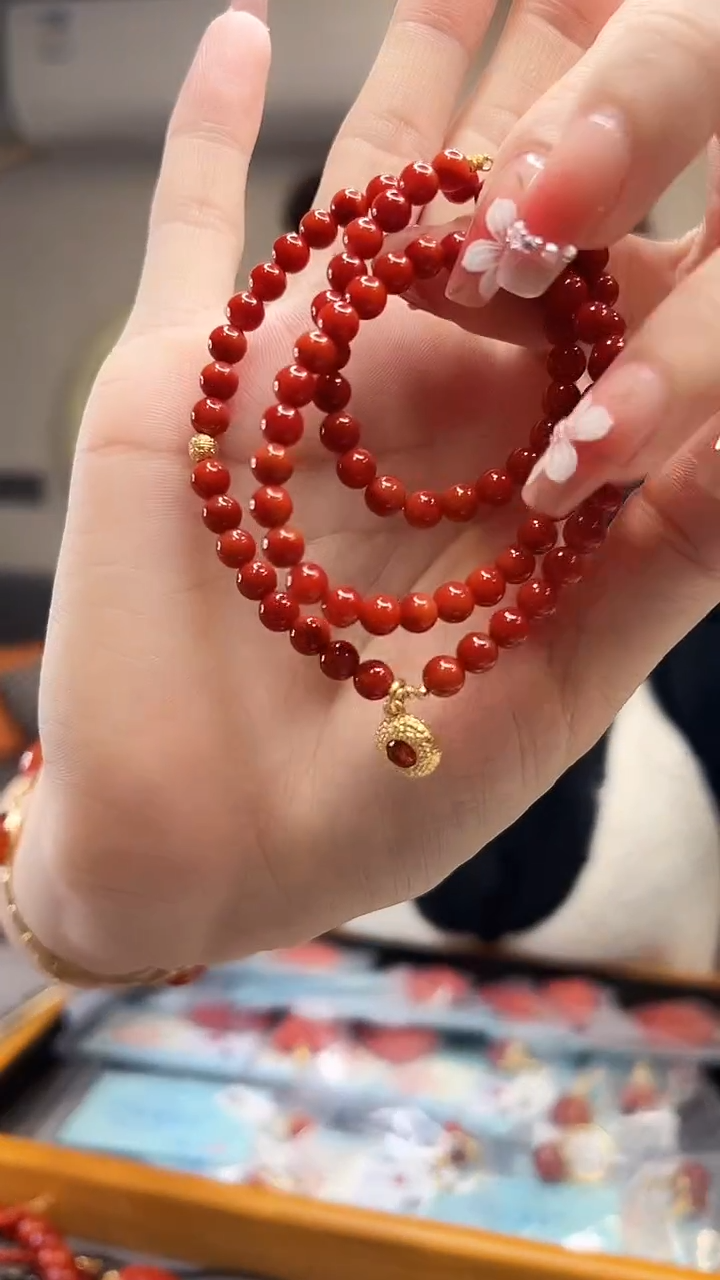 【闪购商品】南红玛瑙项链未镶嵌5mm+/YK43cm±