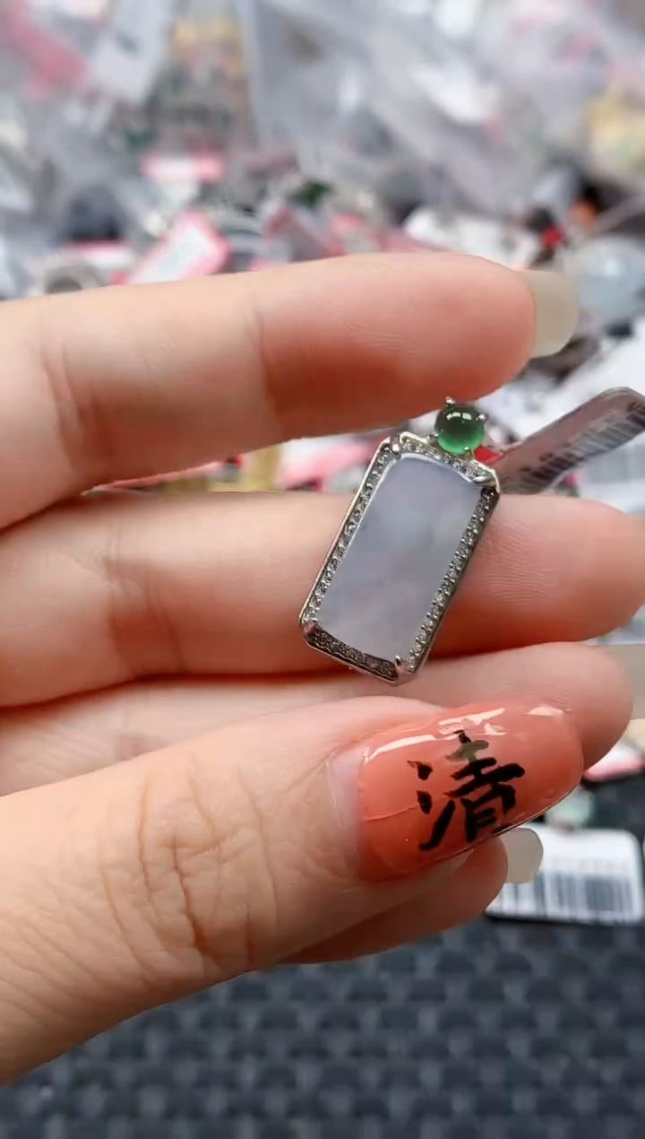 银S925镶嵌戒指翡翠天然A货缅甸翡翠