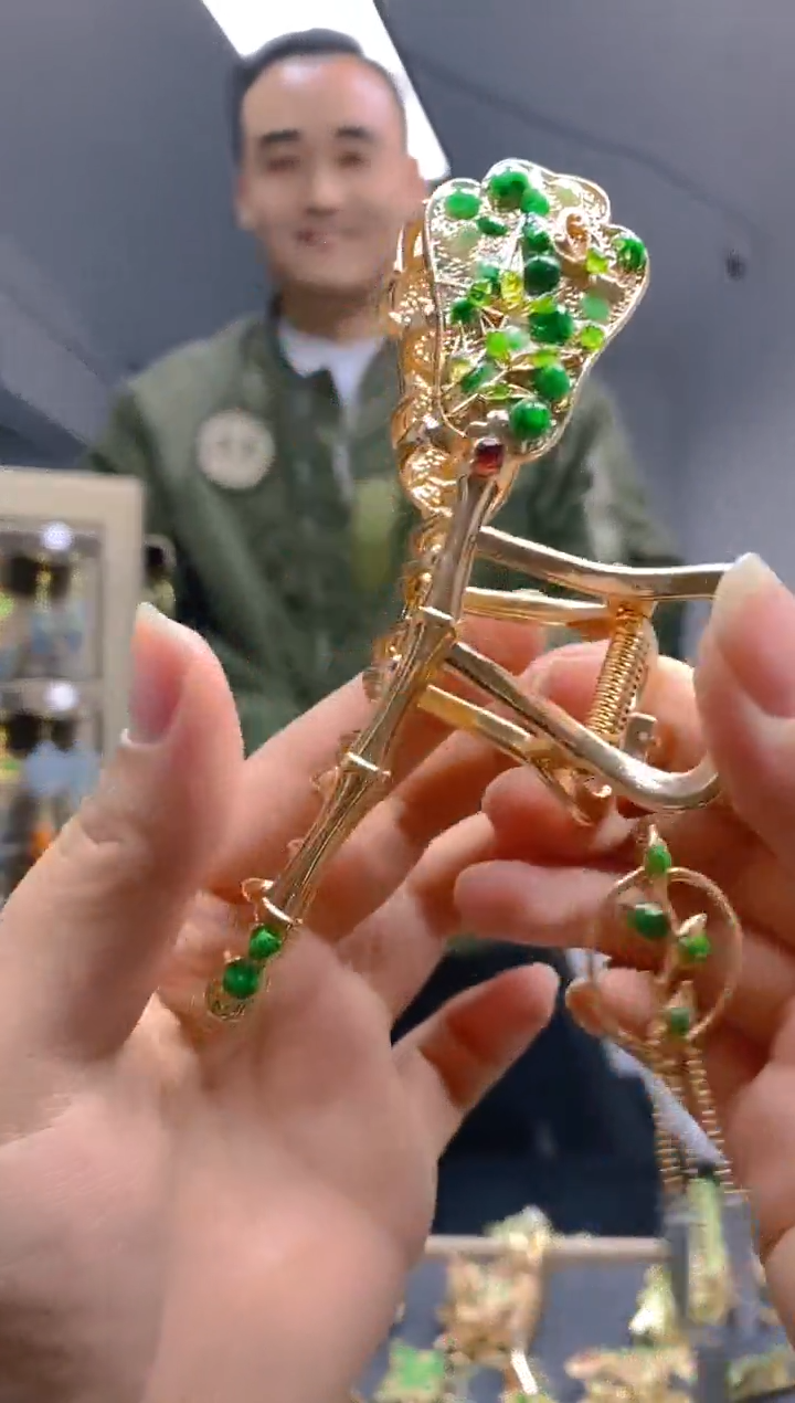 【闪购商品】翡翠耳饰合金0187翡翠发簪