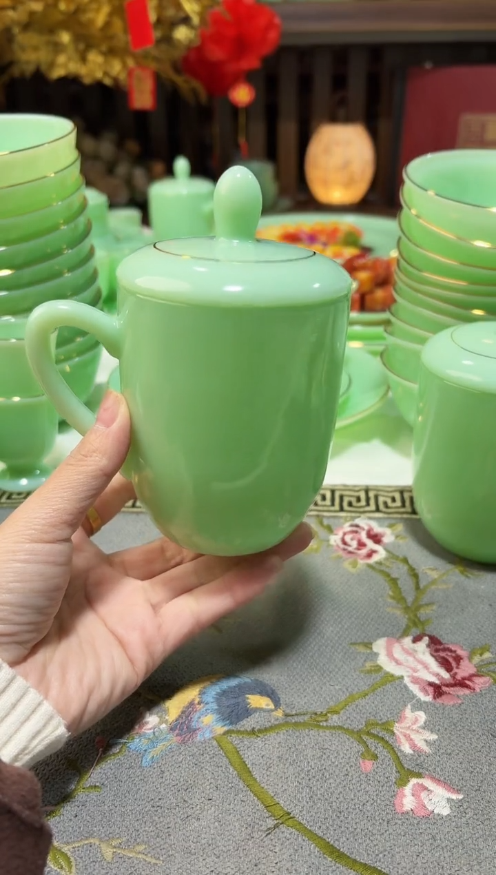 玉瓷350cc玉瓷茶杯水杯1只景德镇
