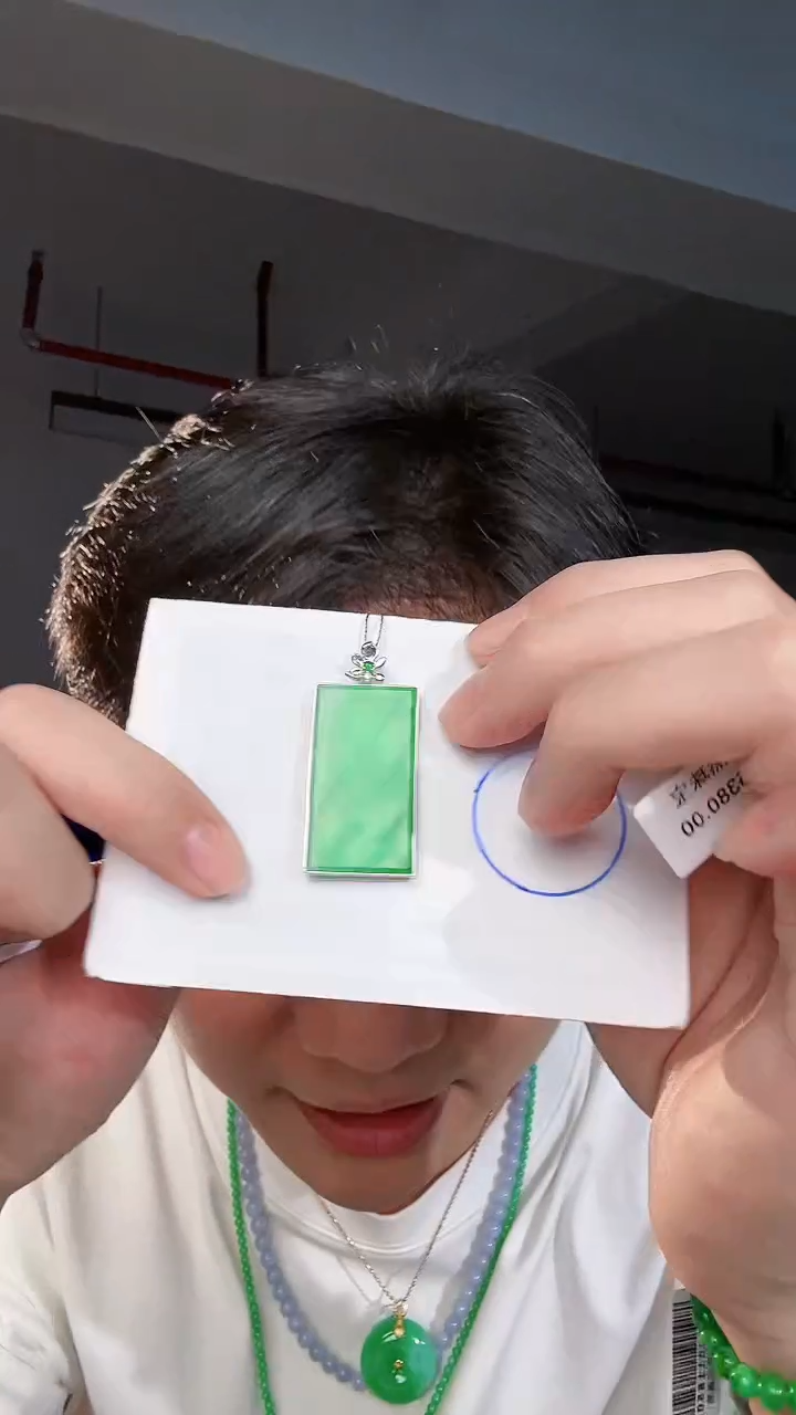 【闪购商品】翡翠颈饰18K金镶嵌缅料A货翡翠/支持复检/一件