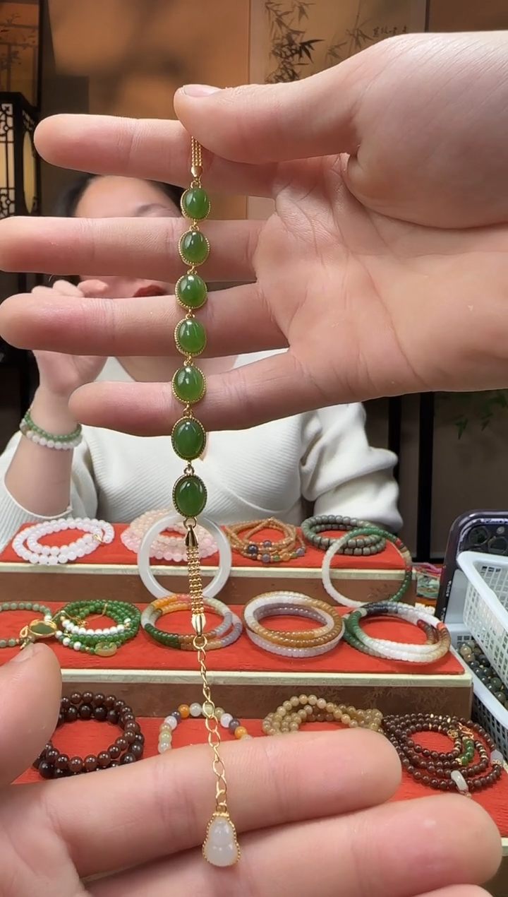 【闪购商品】和田玉手链银S925镶嵌  