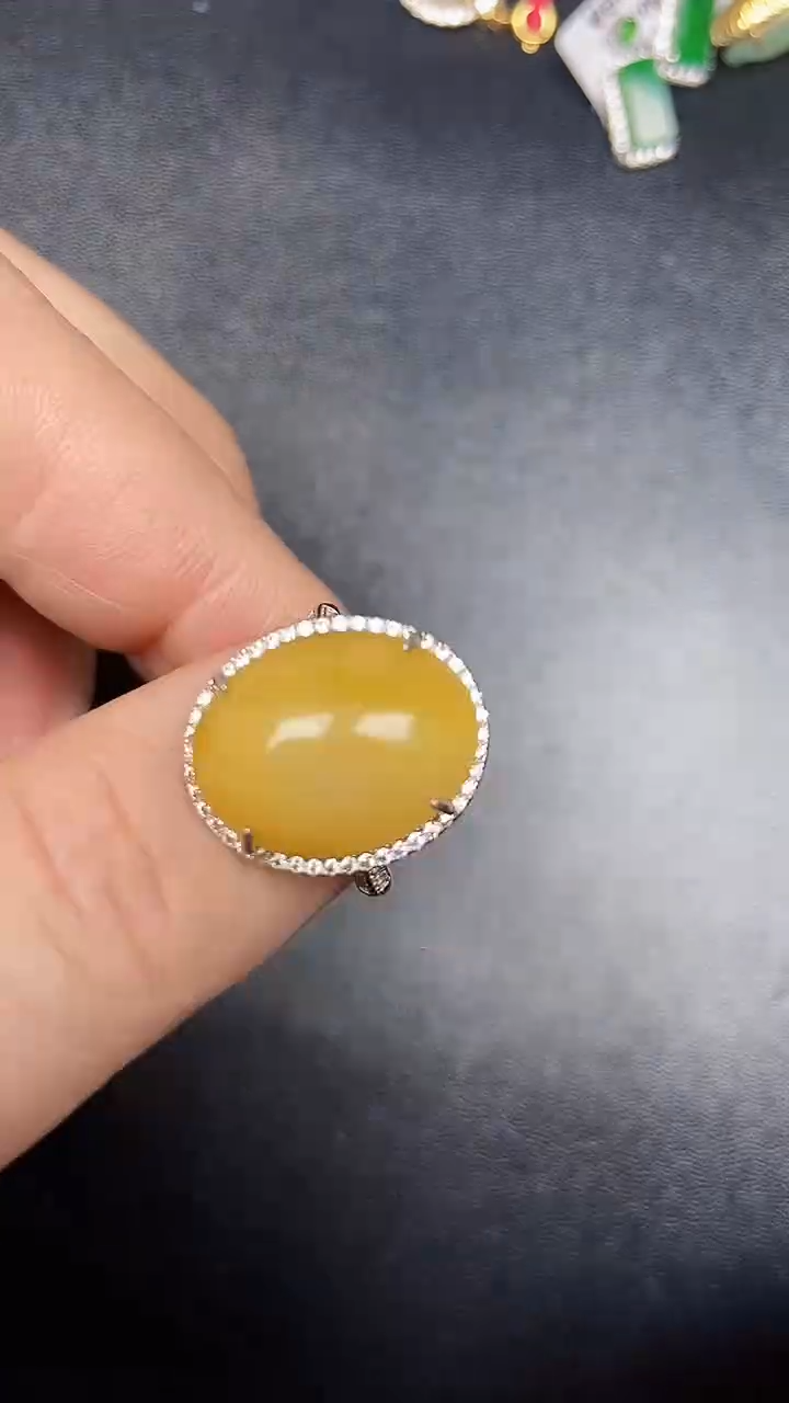 银S925镶嵌戒指翡翠3690