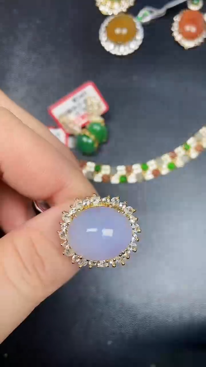 银S925镶嵌戒指翡翠3460