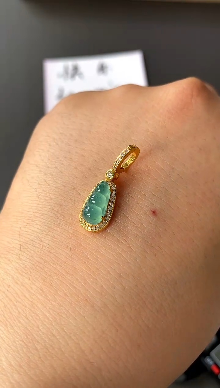 【闪购商品】翡翠颈饰银S925镀金镶嵌买断价