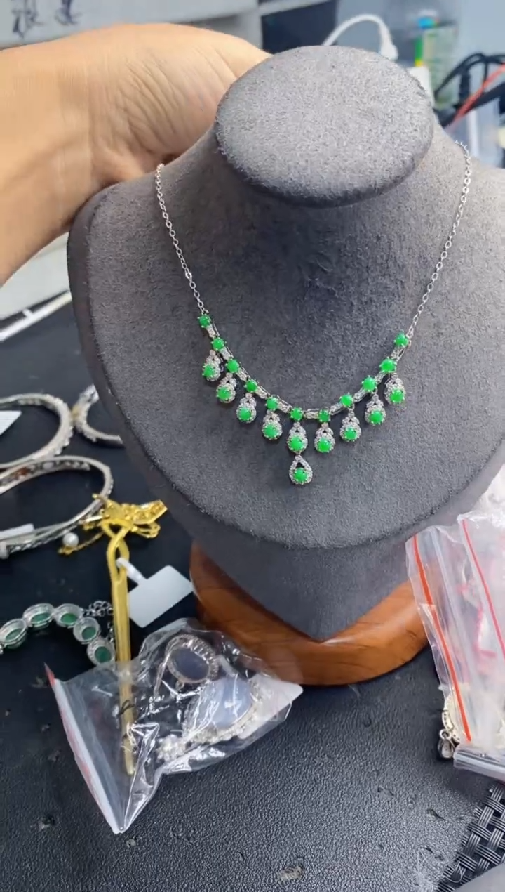 银S925镶嵌戒指翡翠555            3