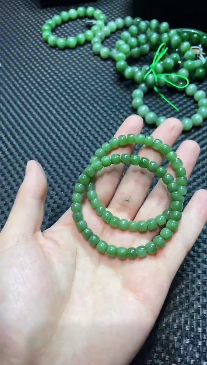 颈饰未镶嵌和田玉和田玉碧玉直切手串卡6多样性其一发货