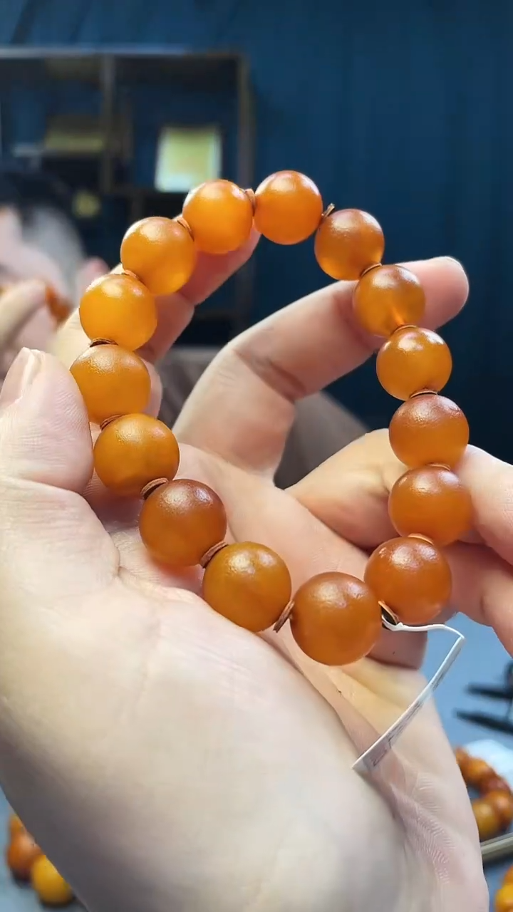 手串琥珀未镶嵌蜜蜡圆珠手串