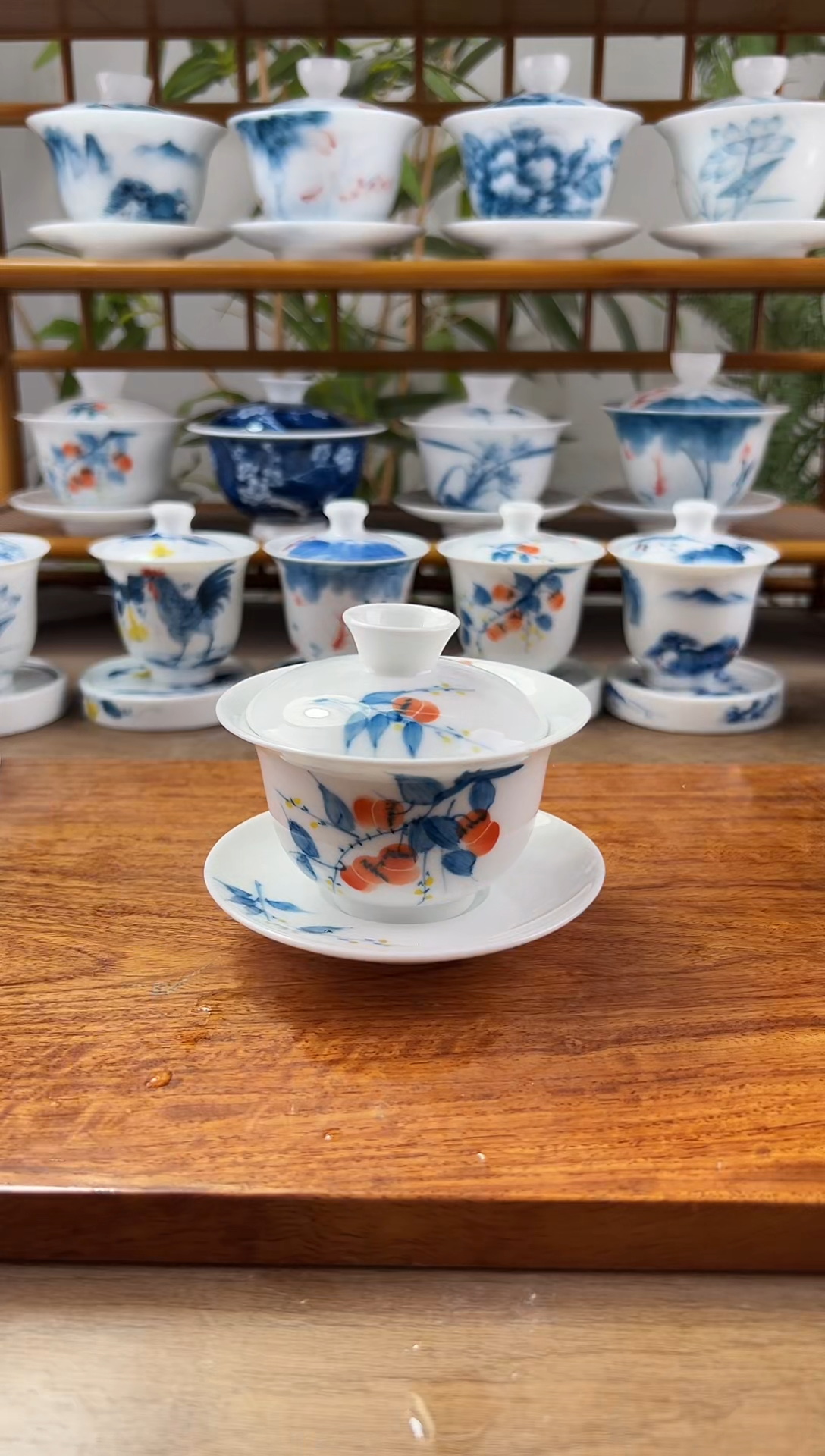 微瑕柿子130ml三才盖碗