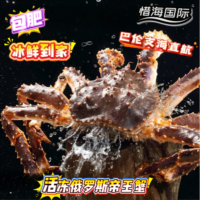 （活冻锁鲜）俄罗斯帝王蟹巴伦支海原产地直航新鲜活冻海鲜螃蟹