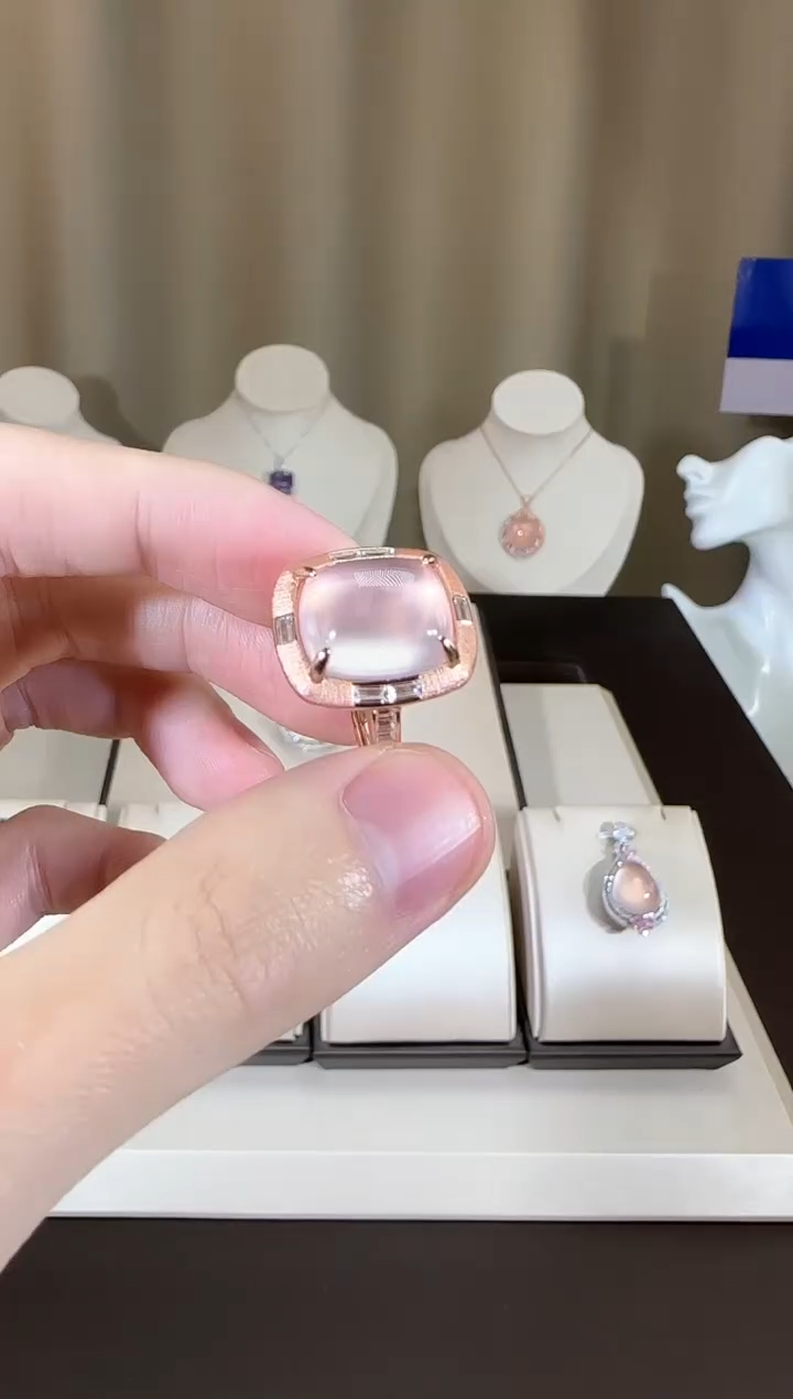 【闪购商品】芙蓉石戒指银S925镶嵌14*12mm