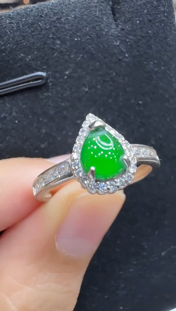 银S925镶嵌戒指翡翠多样性团购发一件