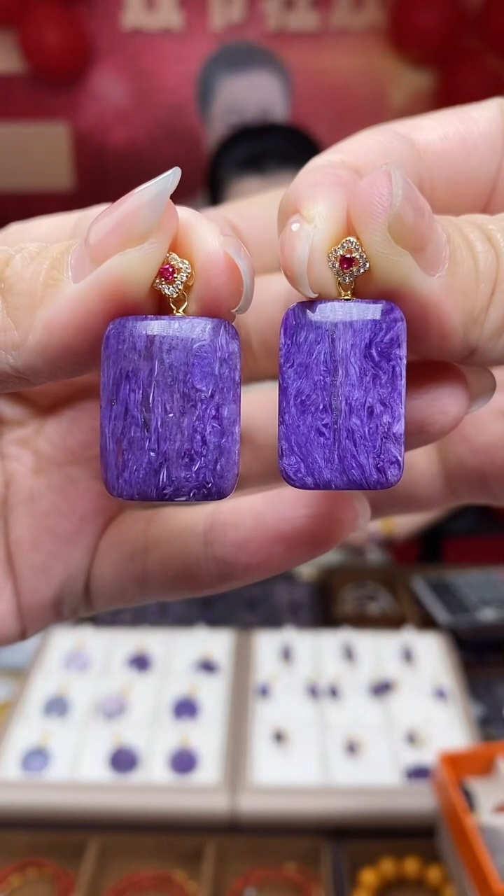 查罗石（紫龙晶）银S925镶嵌吊坠(不含链)多样性发货发其一