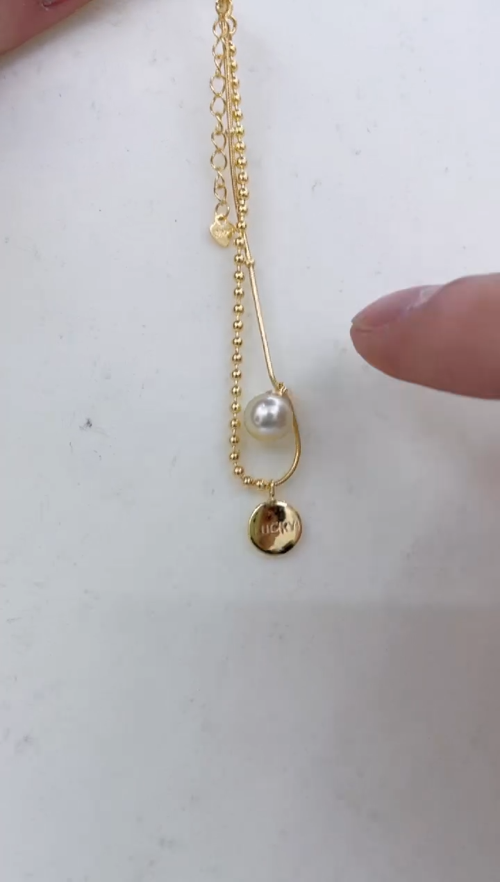 银S925镶嵌手链海水珍珠  