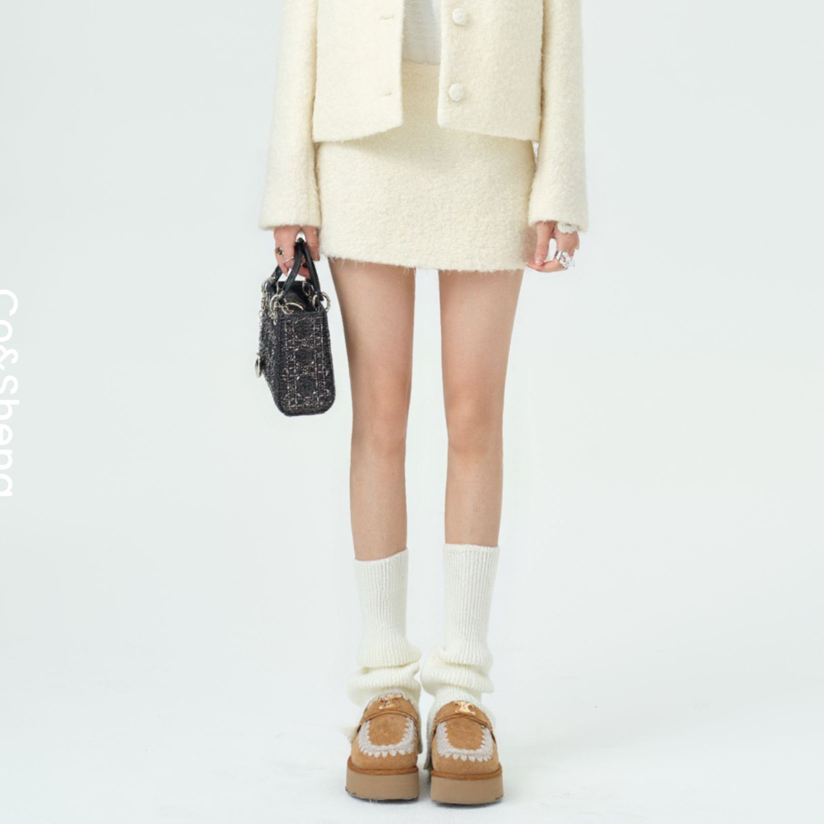 圈迹灵绒/Co&Sheng重生外套半身裙羊毛套装纯色休闲经典女款