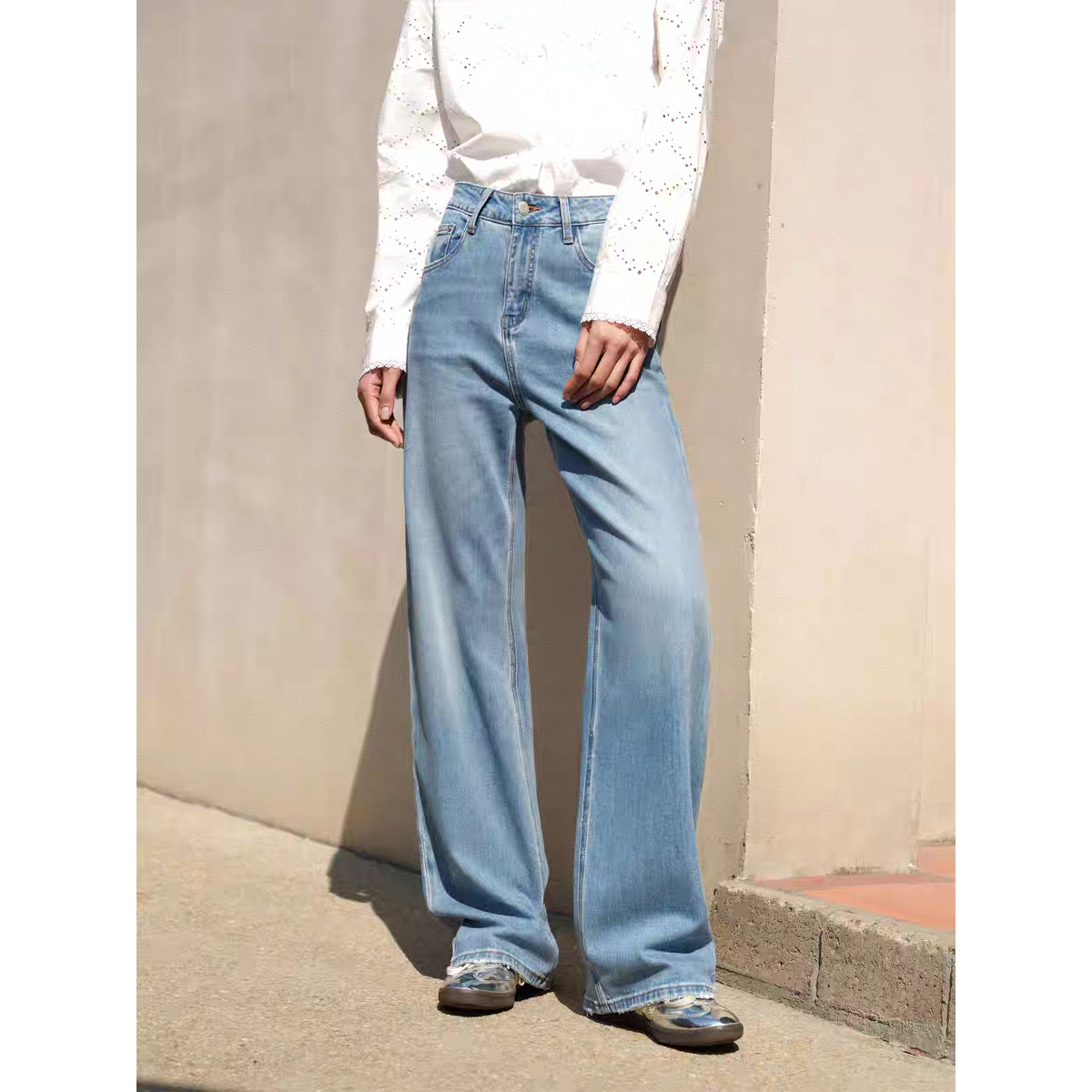 SU【780】65愫蕊  花匣子MWMA微弹时尚百搭宽松窄版阔腿直筒牛仔裤