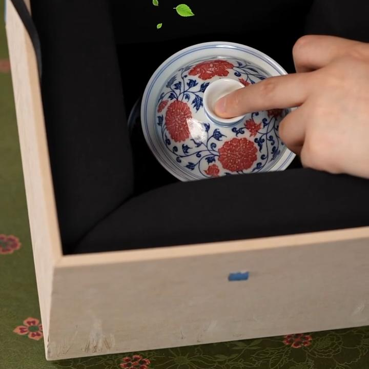 【小乔赏瓷】沐茗古韵青花釉里红三才盖碗+杯