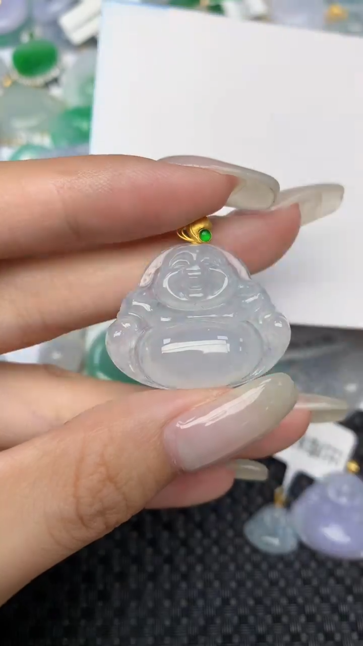 翡翠18K金镶嵌颈饰天然缅甸翡翠a货百元以上9元证书费自理