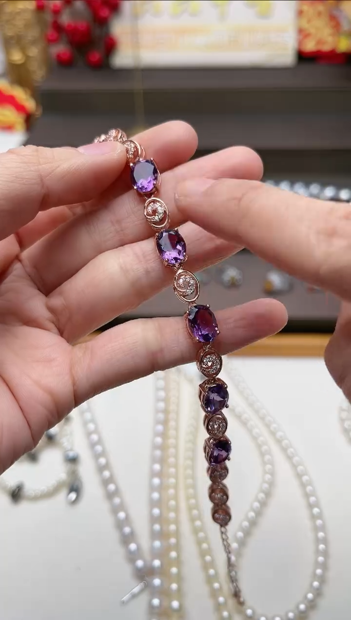 【闪购商品】水晶手链银S925镶嵌as1526