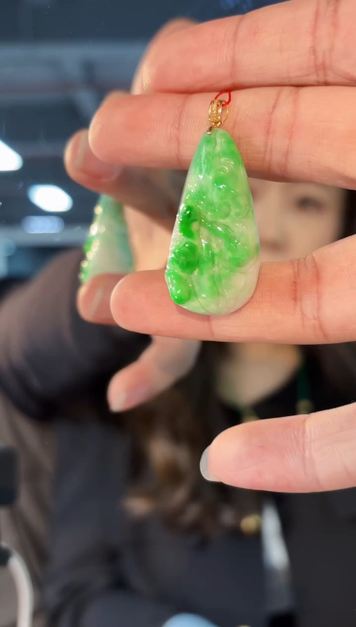 【闪购商品】翡翠颈饰18K金镶嵌缅料A货/支持复检/一件