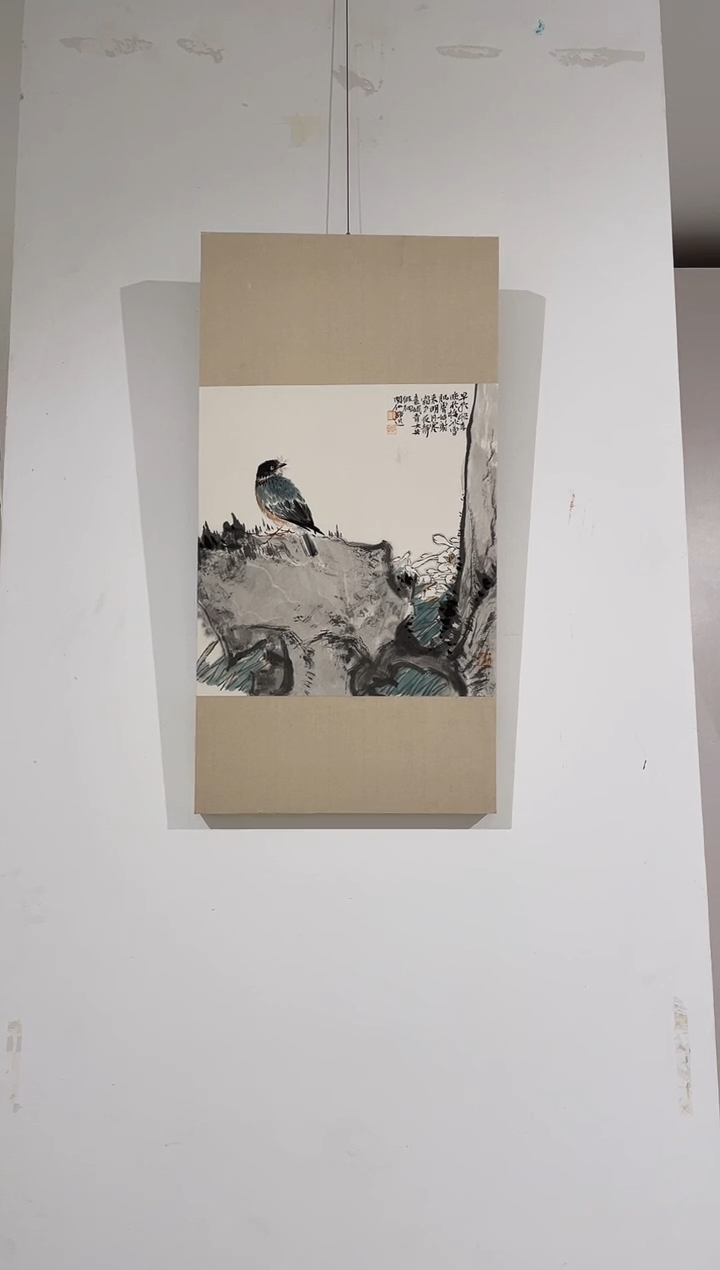 国画Y-郑路迅老师绘画作品-1平尺展览原作带框（带荣宝斋宁波证书）