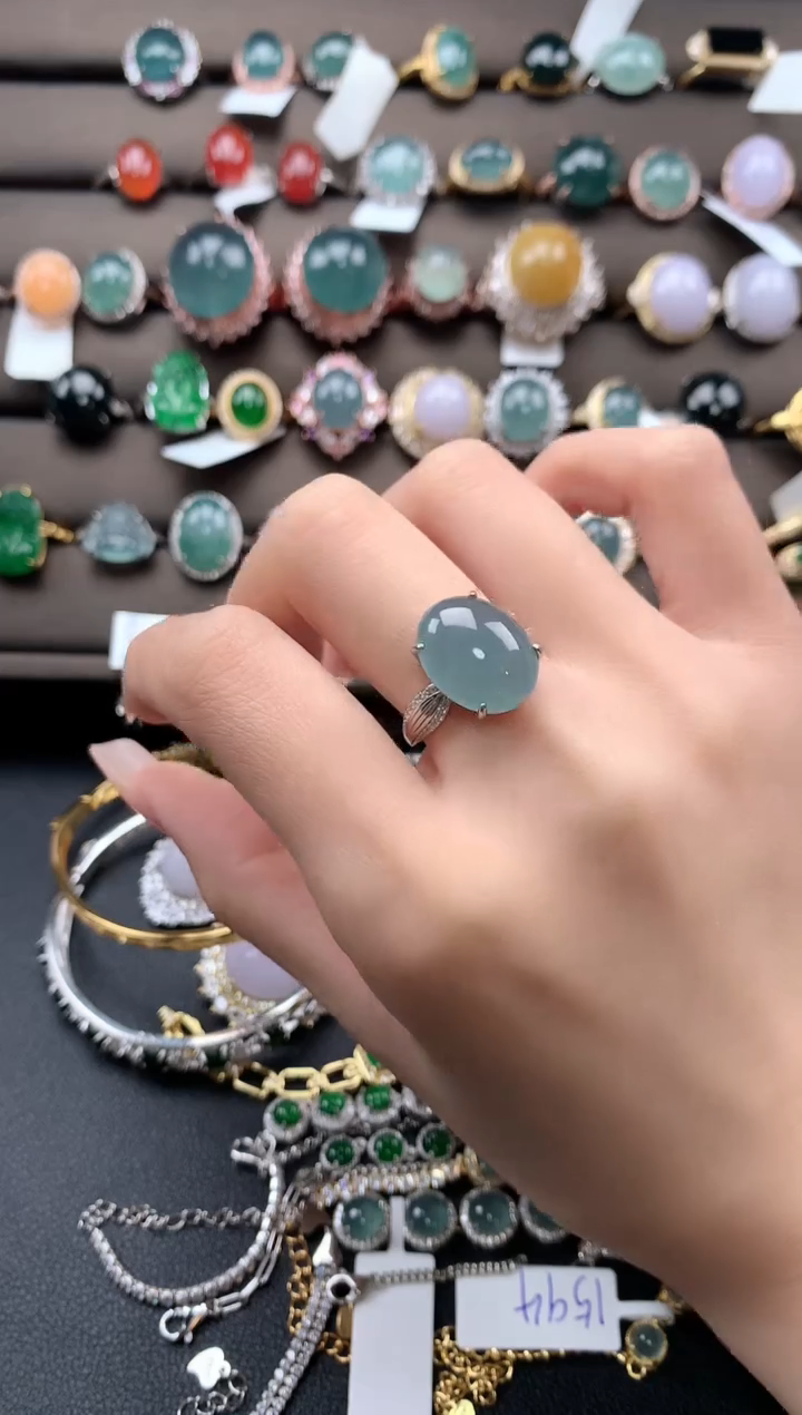 【闪购商品】翡翠戒指银S925镶嵌432432