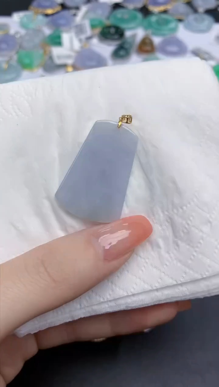 【闪购商品】翡翠颈饰18K金镶嵌天然缅甸翡翠A货