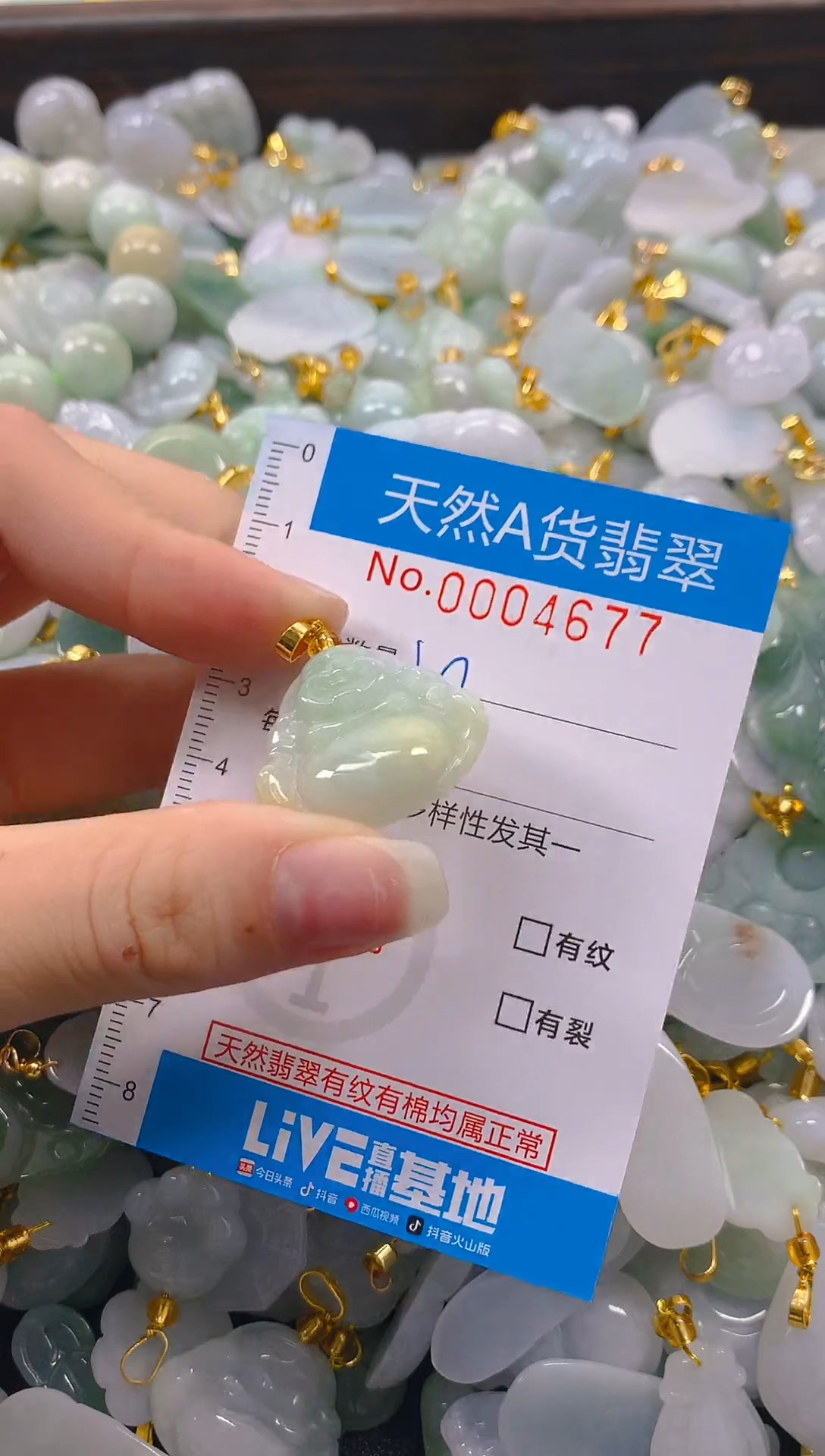 颈饰未镶嵌翡翠净货挂件-4677