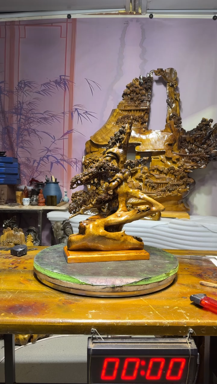 金丝楠子**方金丝楠木雕刻摆件