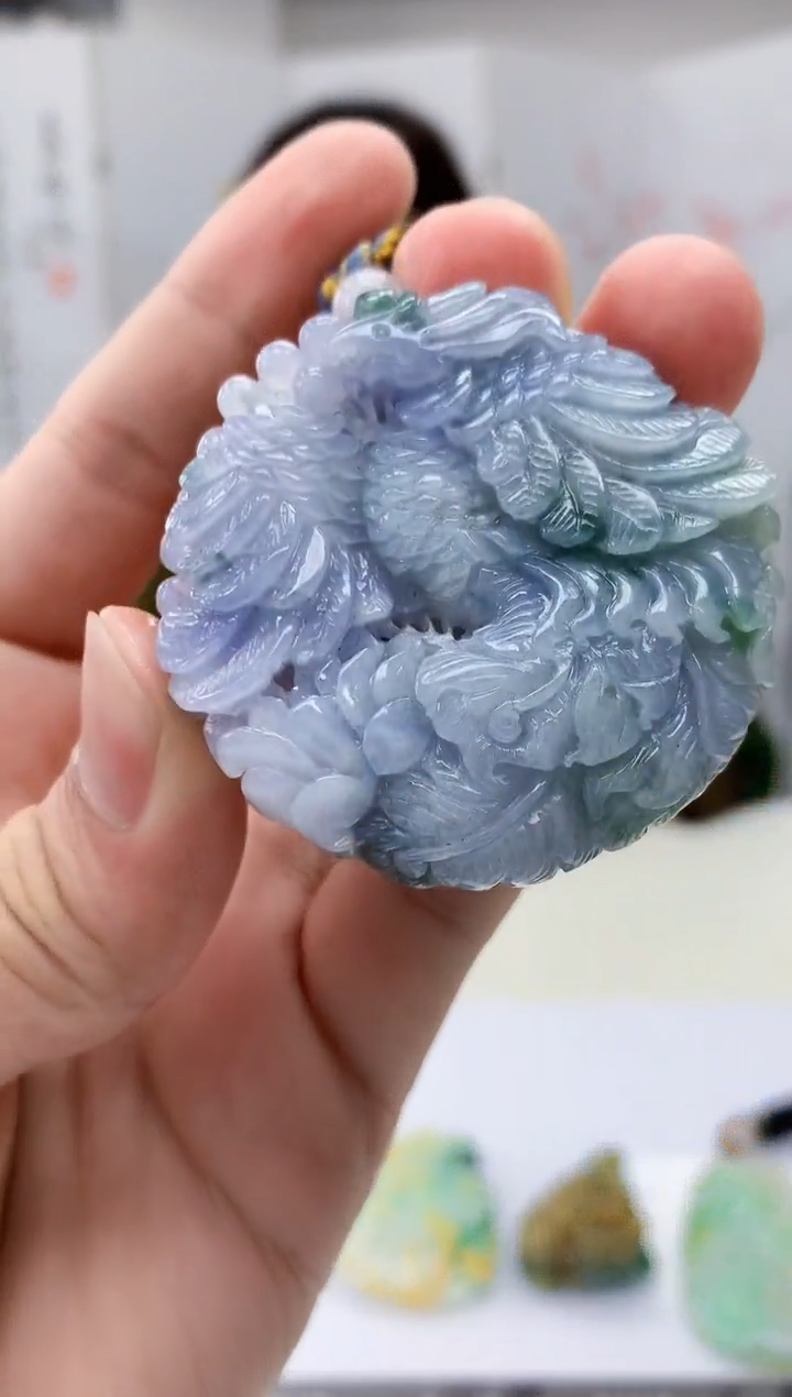 【闪购商品】定制翡翠未镶嵌4829bb-毛货挂件46