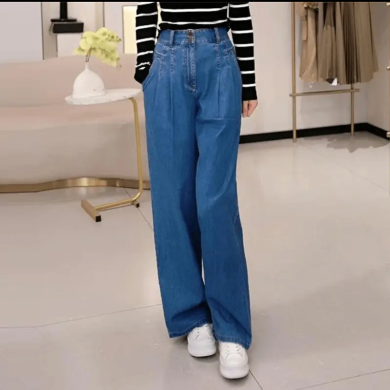 【专柜品质】小众时尚夏季高腰牛仔裤时尚设计感长裤5100578