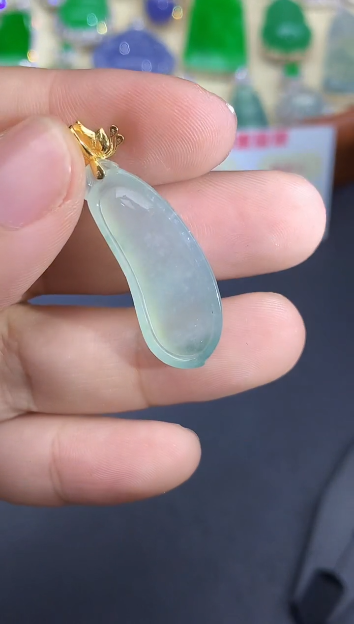 颈饰18K金镶嵌翡翠301-中国好珍宝