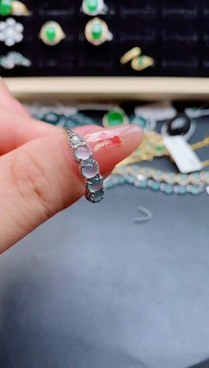 【闪购商品】翡翠戒指银S925镶嵌12121