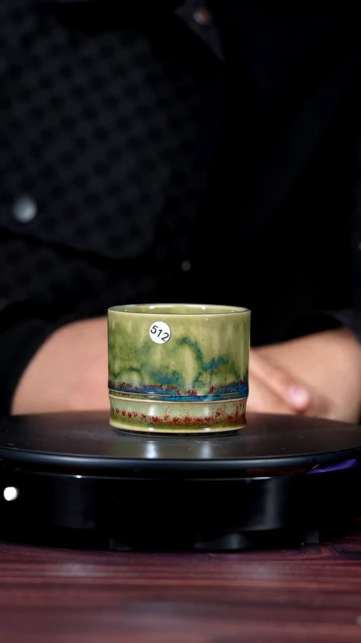 512#李盼龙一级品原矿钧瓷竹节杯