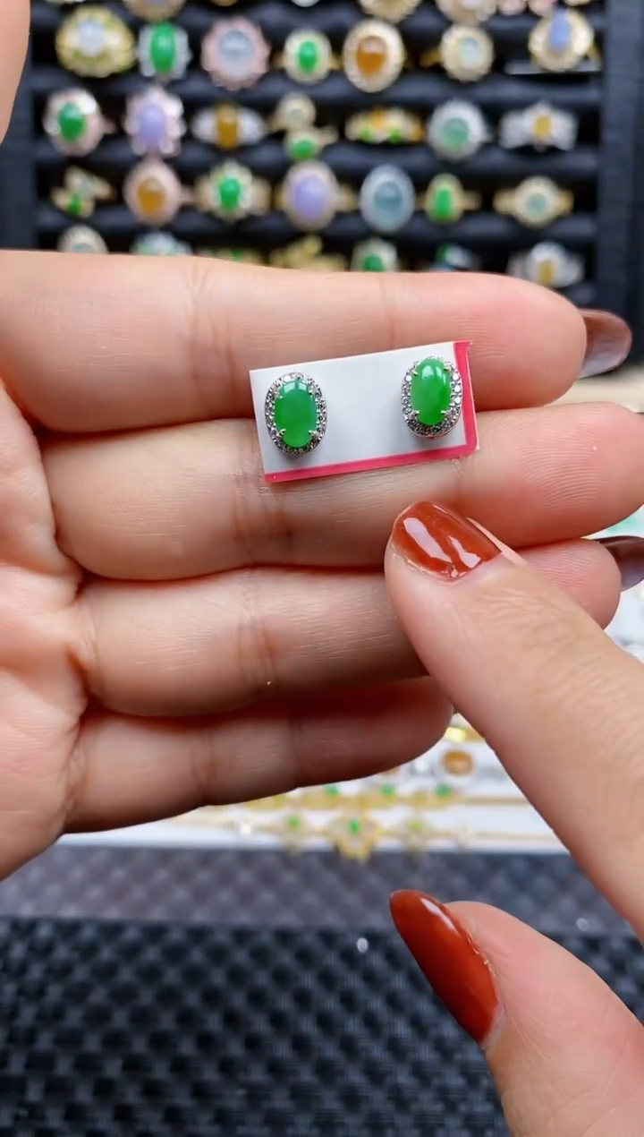 银S925镶嵌戒指翡翠309