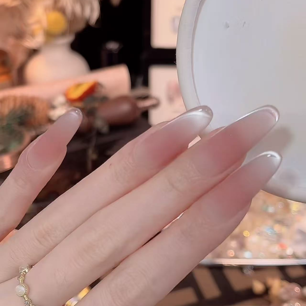 雾面（无钻版）- painted clear bow 纯手工穿戴甲 10片装