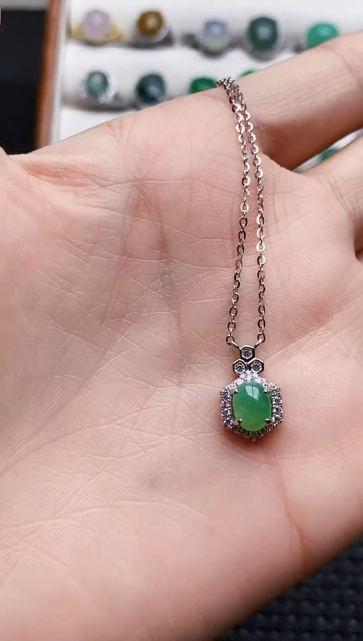 银S925镶嵌戒指翡翠0144