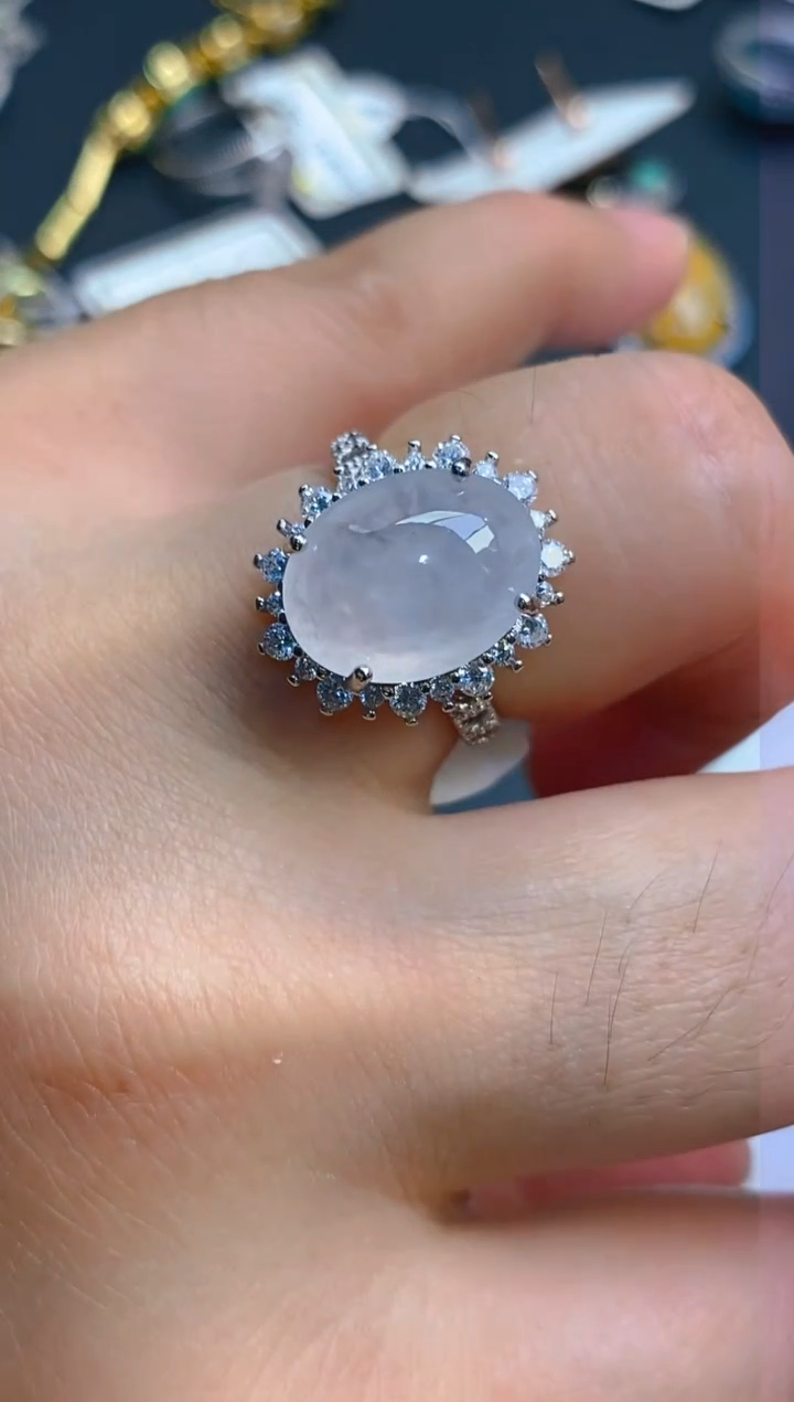 【闪购商品】翡翠耳饰银S925镶嵌天然A货翡翠1