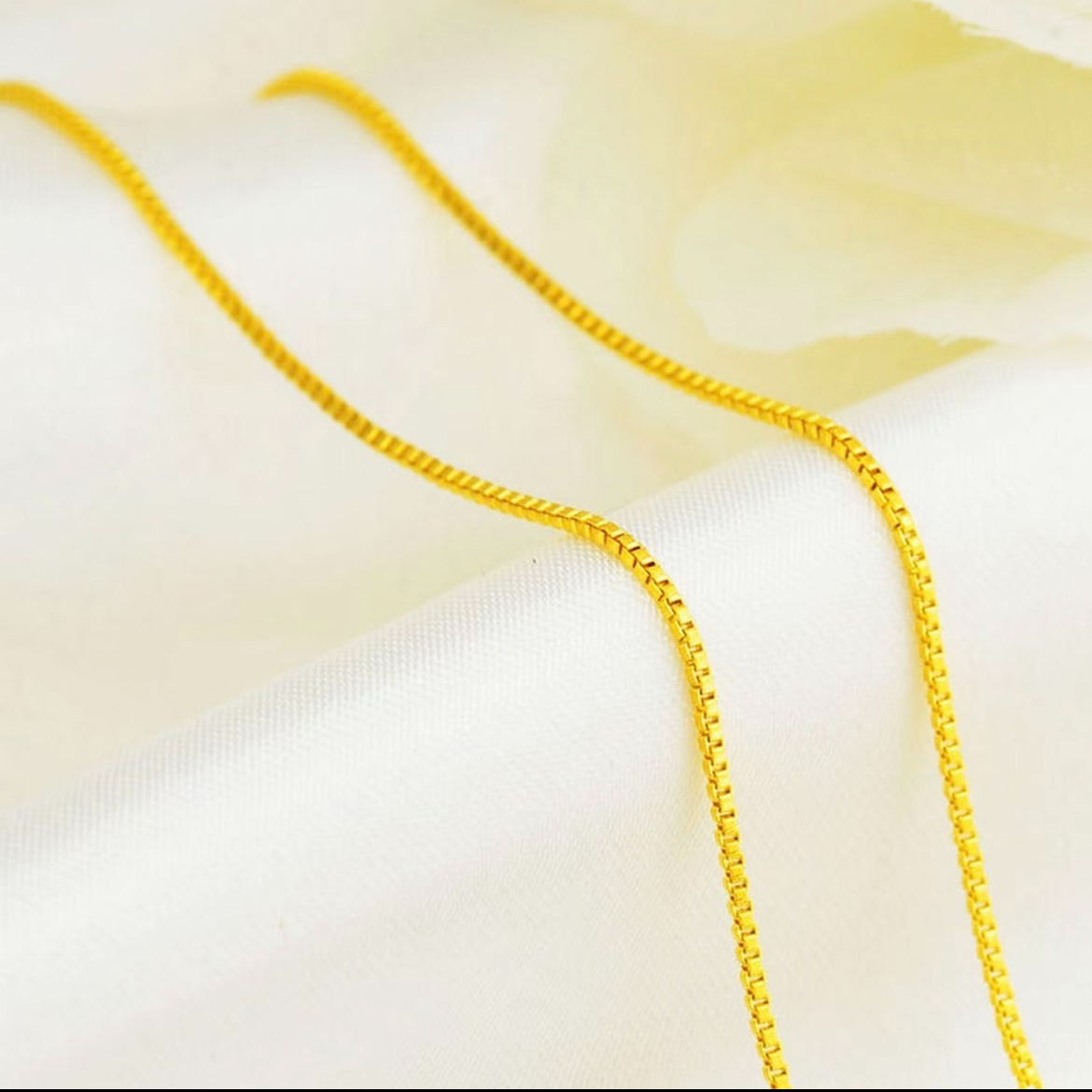 项链 黄色 45cm盒子链 A53