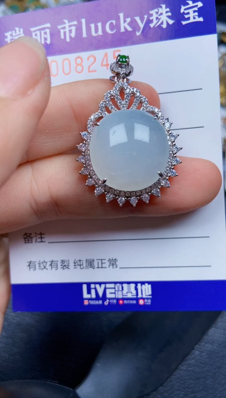 【闪购商品】翡翠颈饰银S925镶嵌8245
