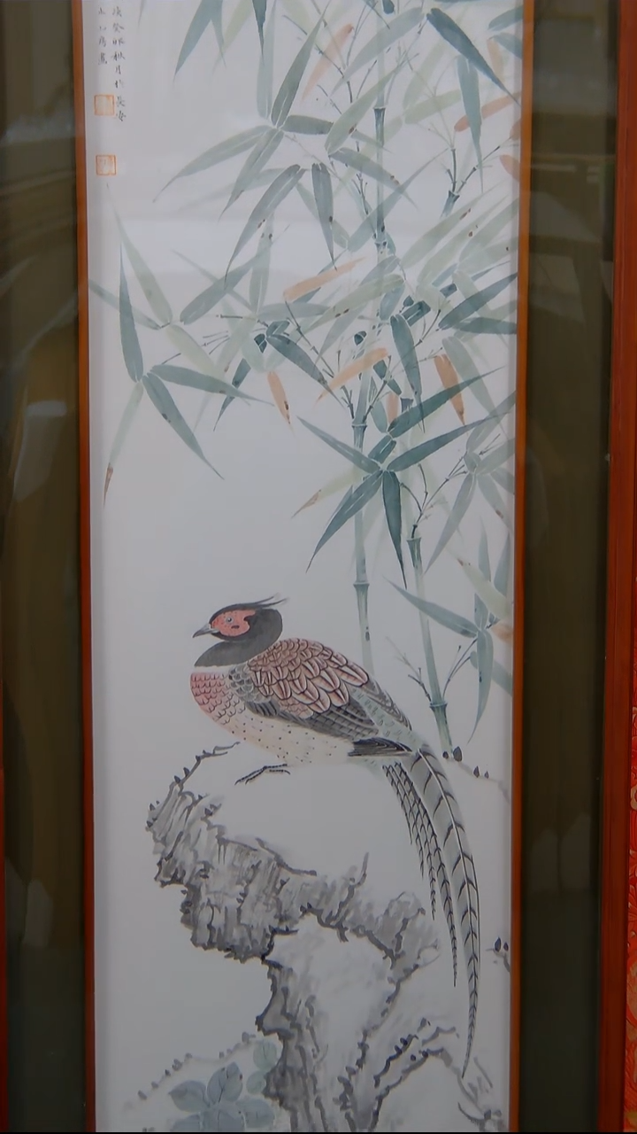 【闪购商品】国画史吾兴《竹子锦鸡》装裱163*50