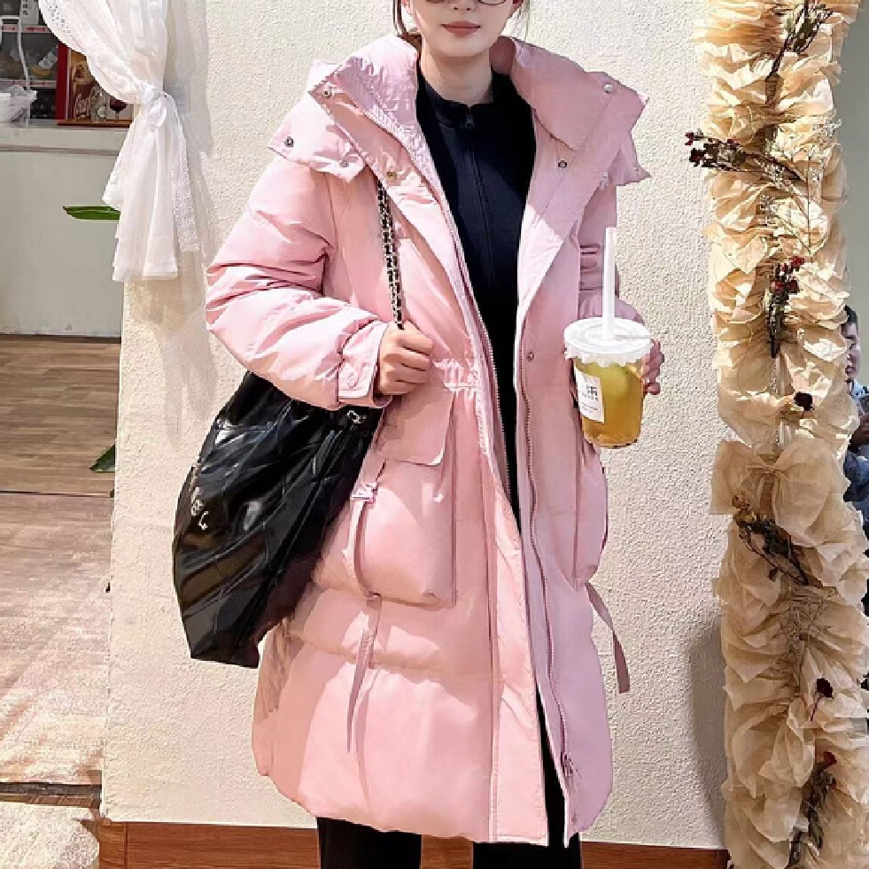 8681#中长款外套休闲风长款女保暖韩版潮流冬季棉服