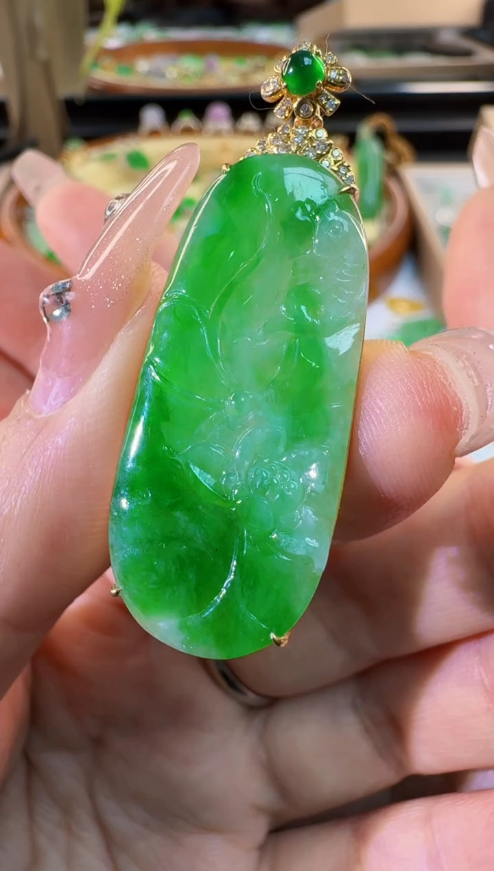 【闪购商品】翡翠颈饰未镶嵌缅甸A货翡翠吊坠