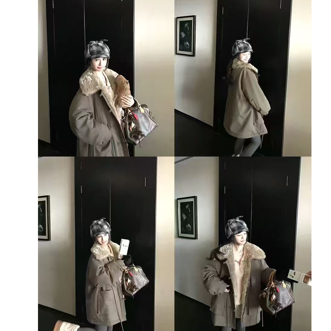 冰岛漫旅环保毛领极简超保暖廓形派克外套女冬