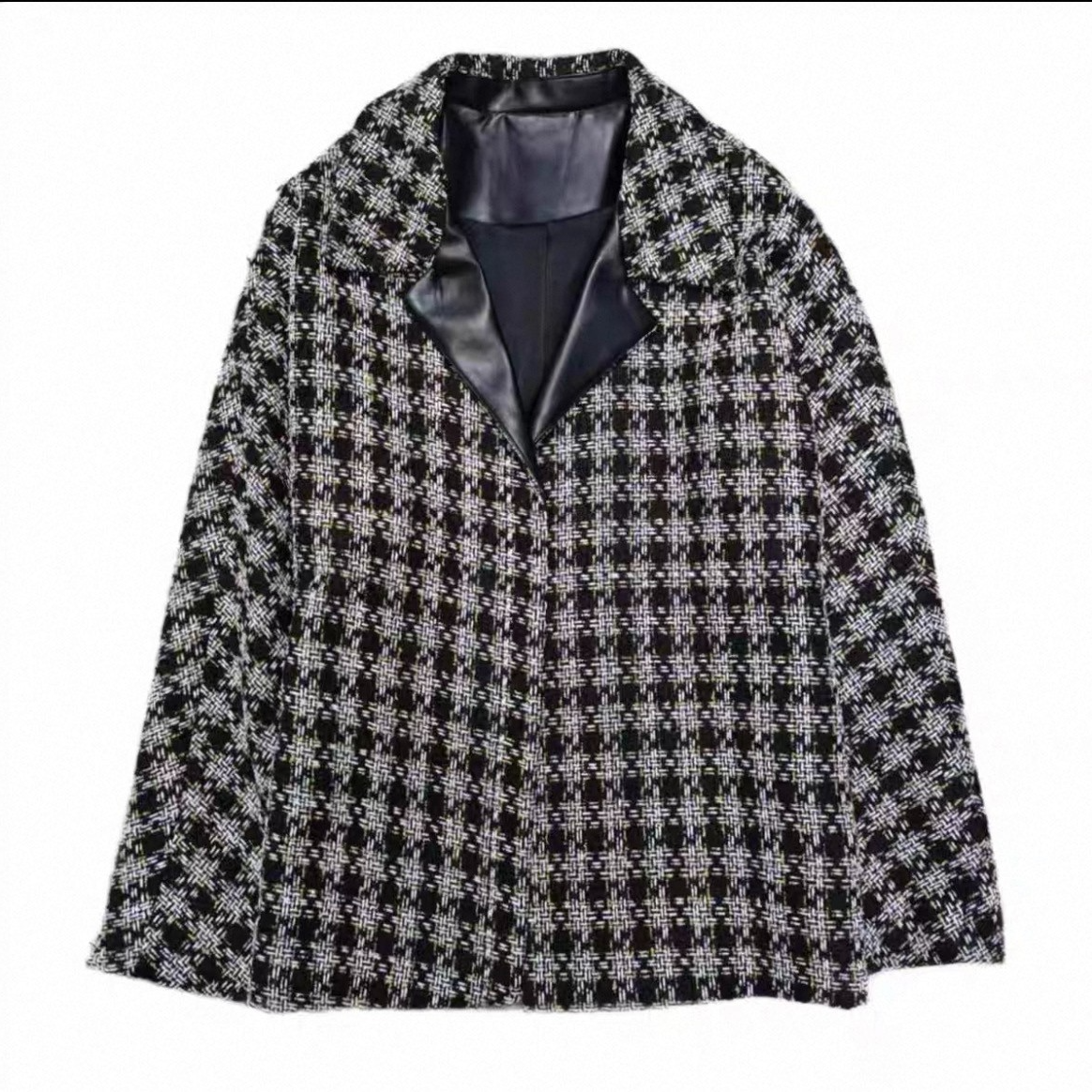 【大叔心选】深灰色千鸟格羊毛花呢短外套CH388A8253825708